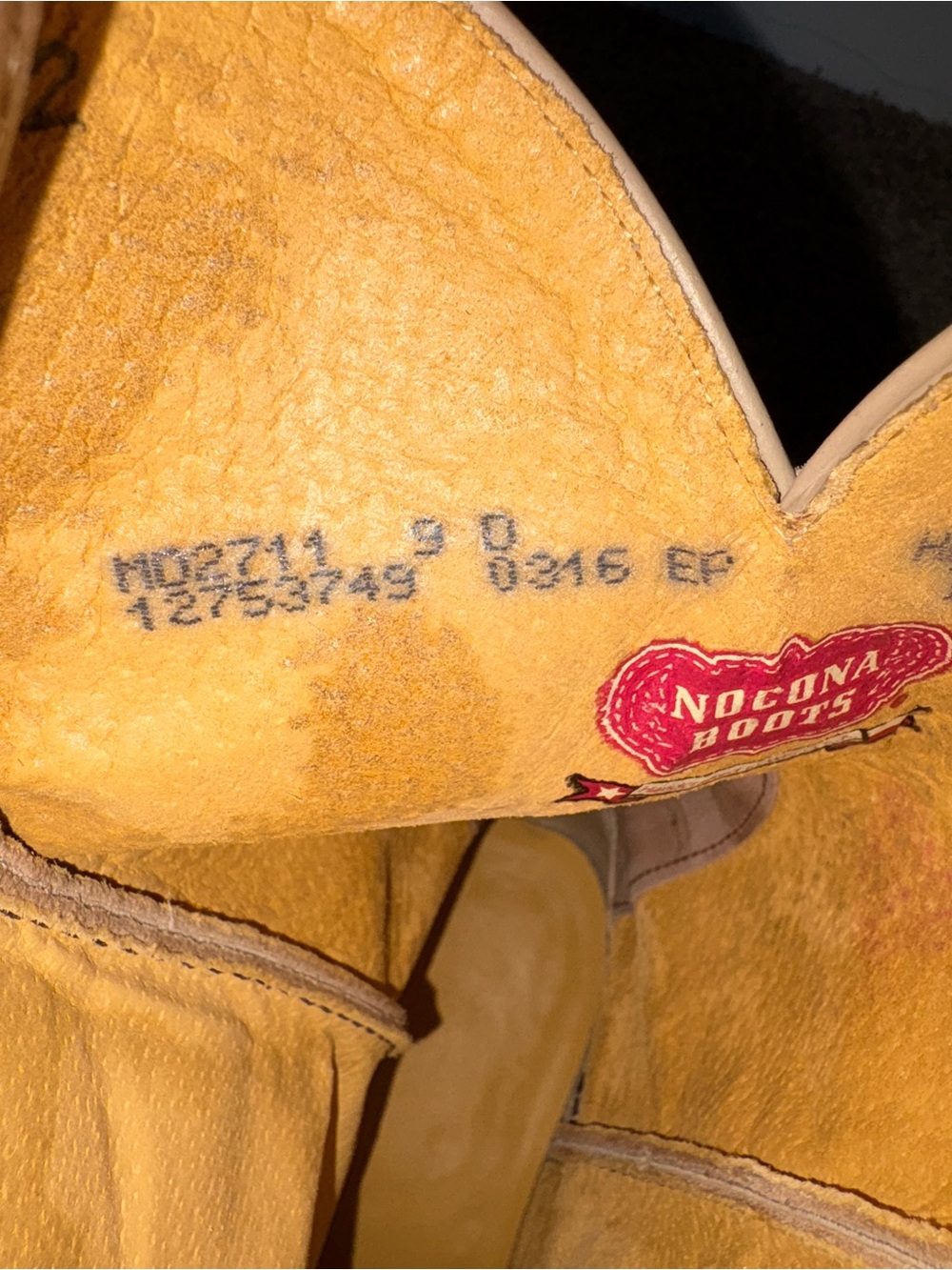 Nocona Mens Legacy Square Toe Vintage Cowboy Boots Western Boots MD2711 9 D - Picture 10 of 11
